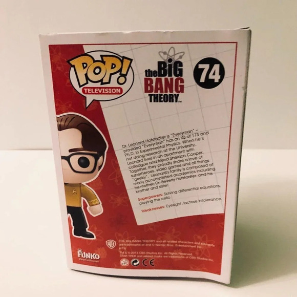 Funko Pop  Leonard Hofstadter Star Trek Uniform Big Bang Theory 74 - Picture 12 of 16